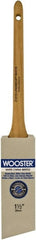 Wooster Brush - 1-1/2" Angled Hog Sash Brush - 2-7/16" Bristle Length, 6-1/2" Maple Rattail Handle - Exact Tooling