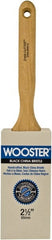 Wooster Brush - 2-1/2" Flat Hog Sash Brush - 3-3/16" Bristle Length, 6-1/8" Maple Fluted Handle - Exact Tooling