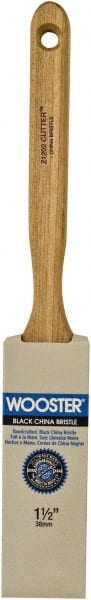 Wooster Brush - 1-1/2" Flat Hog Sash Brush - 2-11/16" Bristle Length, 5-1/8" Maple Fluted Handle - Exact Tooling