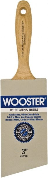 Wooster Brush - 3" Angled Hog Varnish Brush - 2-15/16" Bristle Length, 5-1/8" Maple Beavertail Handle - Exact Tooling