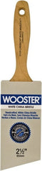 Wooster Brush - 2-1/2" Angled Hog Varnish Brush - 2-15/16" Bristle Length, 5-1/8" Maple Beavertail Handle - Exact Tooling