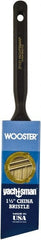 Wooster Brush - 1-1/2" Angled Hog Sash Brush - 2-3/16" Bristle Length, 6-1/4" Plastic Fluted Handle - Exact Tooling