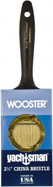 Wooster Brush - 2-1/2" Flat Hog Varnish Brush - 2-11/16" Bristle Length, 6-1/4" Plastic Beavertail Handle - Exact Tooling