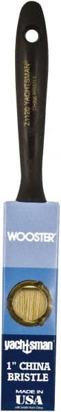 Wooster Brush - 1" Flat Hog Varnish Brush - 2-3/16" Bristle Length, 6-1/2" Plastic Beavertail Handle - Exact Tooling