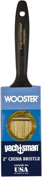 Wooster Brush - 2" Flat Hog Varnish Brush - 2-7/16" Bristle Length, 6-1/4" Plastic Beavertail Handle - Exact Tooling