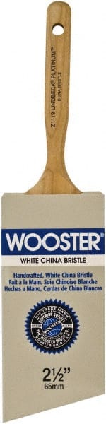 Wooster Brush - 2-1/2" Angled Hog Varnish Brush - 2-15/16" Bristle Length, 6-1/2" Maple Dowel Handle - Exact Tooling