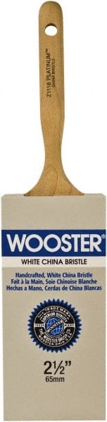 Wooster Brush - 2-1/2" Flat Hog Varnish Brush - 2-15/16" Bristle Length, 5-1/8" Maple Dowel Handle - Exact Tooling