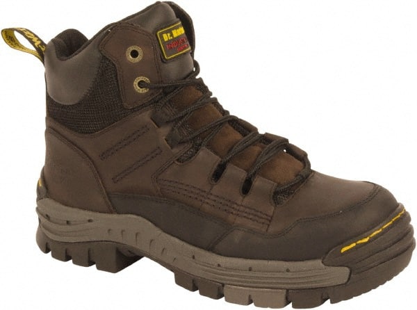 Dr. Martens - Men's Size 7 Medium Width Composite Work Boot - Brown, Leather Upper, Rubber Outsole, 6-1/2" High, Non-Slip - Exact Tooling