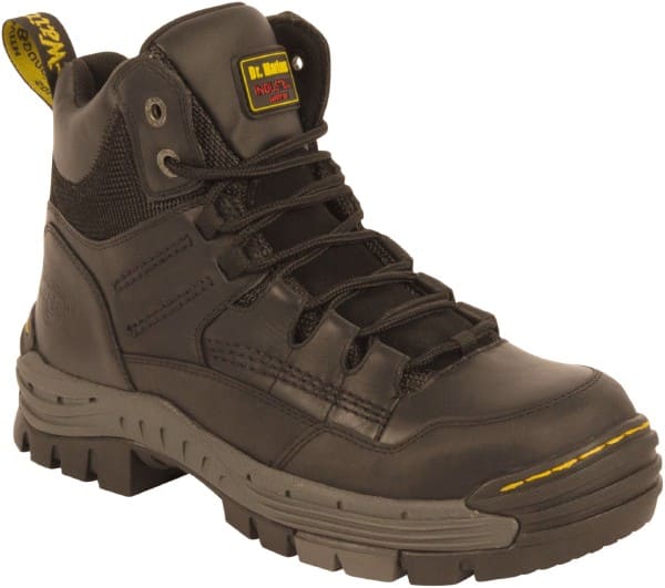 Dr. Martens - Men's Size 7 Medium Width Composite Work Boot - Black, Leather Upper, Rubber Outsole, 6-1/2" High, Non-Slip - Exact Tooling