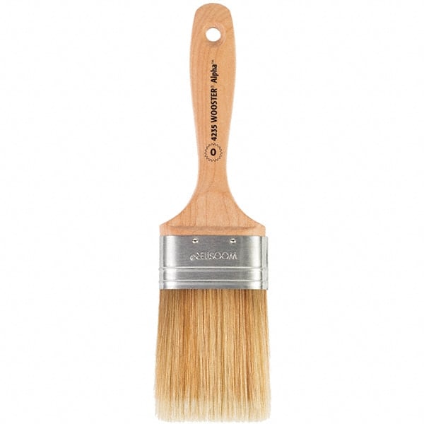 Wooster Brush - 2-1/2" Oval Synthetic Varnish Brush - 3-3/16" Bristle Length, 6-1/4" Maple Beavertail Handle - Exact Tooling