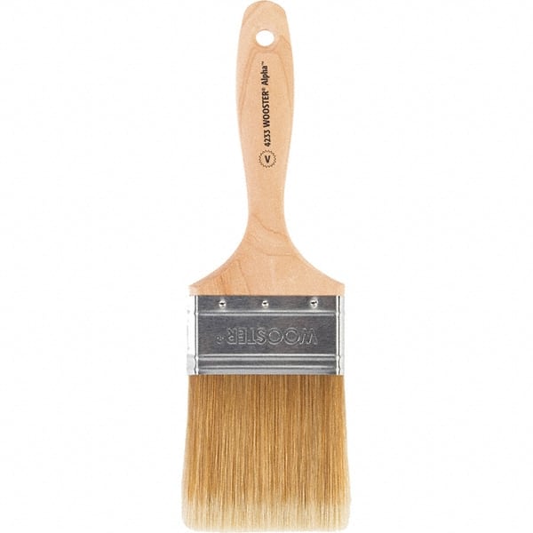 Wooster Brush - 3" Flat Synthetic Varnish Brush - 3-3/16" Bristle Length, 6-1/2" Maple Beavertail Handle - Exact Tooling
