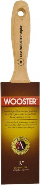 Wooster Brush - 2" Flat Synthetic Varnish Brush - 2-11/16" Bristle Length, 6-1/2" Maple Beavertail Handle - Exact Tooling