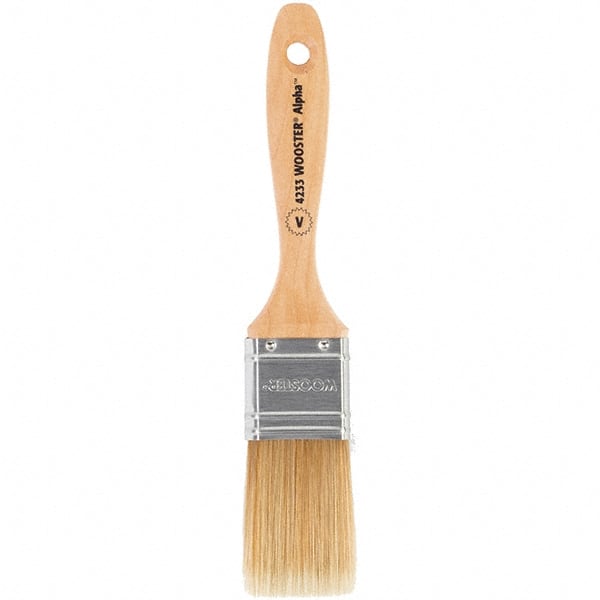 Wooster Brush - 1-1/2" Flat Synthetic Varnish Brush - 2-7/16" Bristle Length, 6-1/2" Maple Beavertail Handle - Exact Tooling