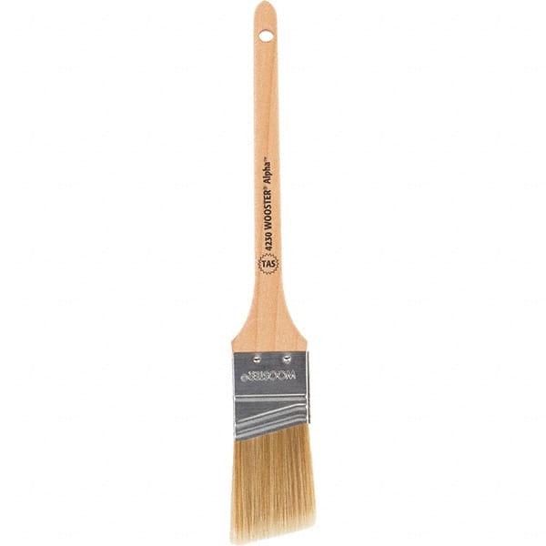 Wooster Brush - 1-1/2" Angled Synthetic Sash Brush - 2-3/16" Bristle Length, 8" Maple Rattail Handle - Exact Tooling