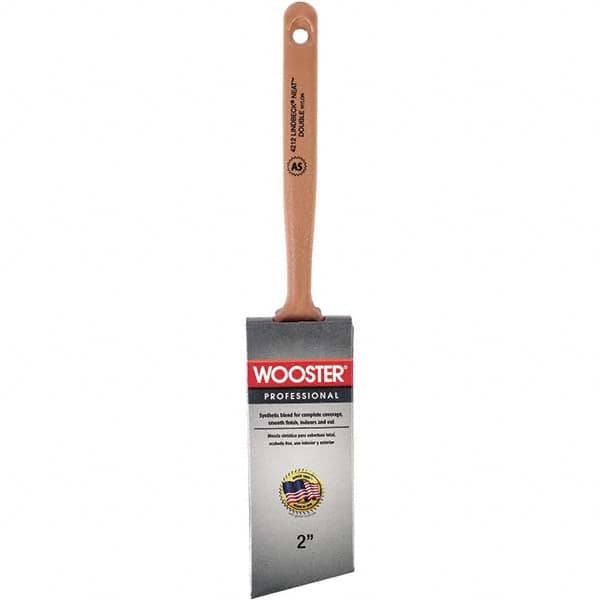 Wooster Brush - 2" Angled Synthetic Sash Brush - 2-11/16" Bristle Length, 7-7/8" Poly Foam Fluted Handle - Exact Tooling