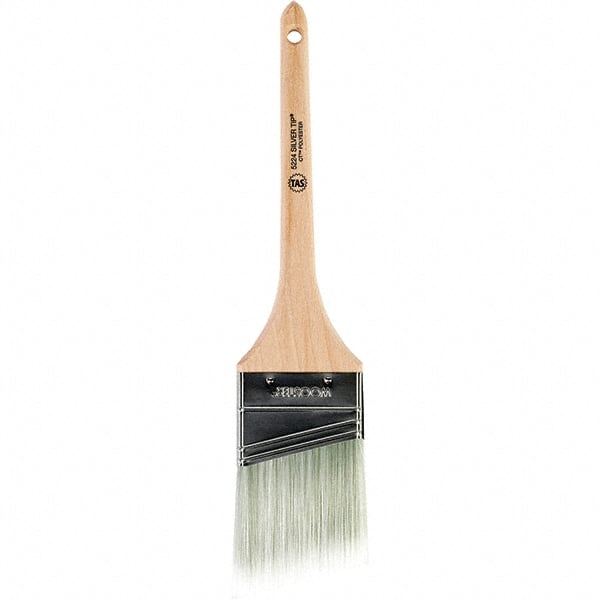 Wooster Brush - 2-1/2" Angled Synthetic Sash Brush - 2-11/16" Bristle Length, 7-1/4" Wood Rattail Handle - Exact Tooling