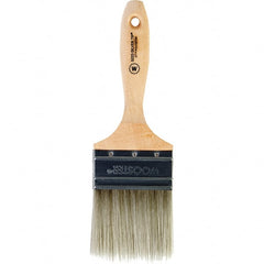 Wooster Brush - 3" Flat Synthetic Wall Brush - 3-3/16" Bristle Length, 5-11/16" Wood Beavertail Handle - Exact Tooling