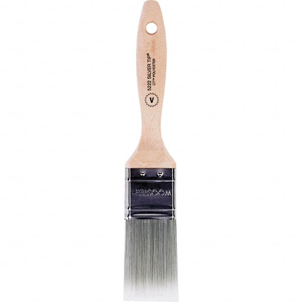 Wooster Brush - 1-1/2" Flat Synthetic Varnish Brush - 2-7/16" Bristle Length, 6-3/8" Wood Beavertail Handle - Exact Tooling