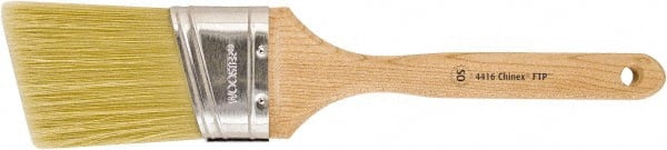 Wooster Brush - 2-1/2" Oval/Angle Synthetic Varnish Brush - 3-3/16" Bristle Length, 8" Maple Fluted Handle - Exact Tooling