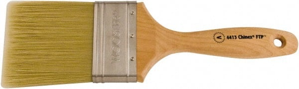 Wooster Brush - 3" Flat Synthetic Varnish Brush - 3-3/16" Bristle Length, 6-1/2" Maple Beavertail Handle - Exact Tooling