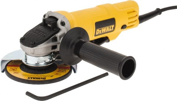 DeWALT - 4-1/2" Wheel Diam, 12,000 RPM, Corded Angle & Disc Grinder - 5/8-11 Spindle, 120 Volts, 7.5 Amps - Exact Tooling