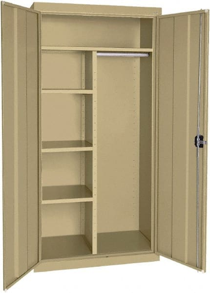 Sandusky Lee - 5 Shelf Combination Storage Cabinet - Steel, 46" Wide x 24" Deep x 72" High, Tropic Sand - Exact Tooling