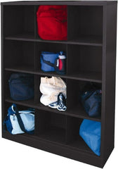 Sandusky Lee - 4 Shelf, Closed Shelving Cubby Cabinet - 46 Inch Wide x 18 Inch Deep x 66 Inch High, Black - Exact Tooling