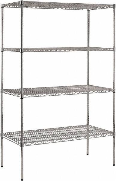 Sandusky Lee - 4 Shelf Wire Shelving Unit - 48" Wide x 24" Deep x 74" High, - Exact Tooling