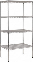 Sandusky Lee - 4 Shelf Wire Shelving Unit - 36" Wide x 24" Deep x 74" High, - Exact Tooling