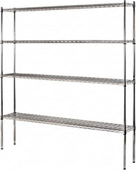 Sandusky Lee - 4 Shelf Wire Shelving Unit - 72" Wide x 12" Deep x 74" High, - Exact Tooling