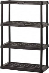 Sandusky Lee - 56" High x 36" Wide x 18" Deep, 4 Shelf Polyurethane Utility Plastic Shelving - Black, 150 Lb Capacity - Exact Tooling