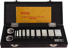 SPI - 10 Piece, 0.105 to 1", Grade AS-1, Steel Gage Block Set - Rectangular, 0.000012" Tolerance - Exact Tooling