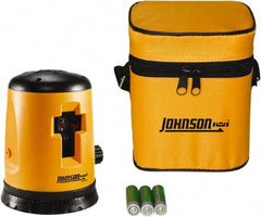 Johnson Level & Tool - 1 Beam 100' (Interior) Max Range Self Leveling Cross Line Laser - Red Beam, 1/4" at 35' Accuracy, 5" Long x 3-1/2" Wide x 4" High, Battery Included - Exact Tooling