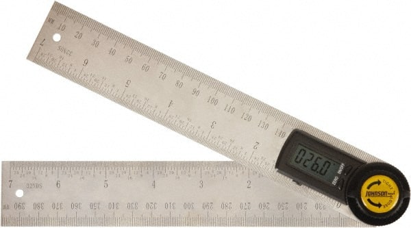 Johnson Level & Tool - 360° Measuring Range, Digital Protractor - 0.10° Resolution, 7 Inch Long Blade, Accuracy Up to 0.30°, CR2032 Lithium Battery Included - Exact Tooling