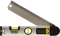 Johnson Level & Tool - 225° Measuring Range, Digital Protractor - 0.1° Resolution, 12 Inch Long Blade, Accuracy Up to 0.3°, CR2032 Lithium Battery Not Included - Exact Tooling