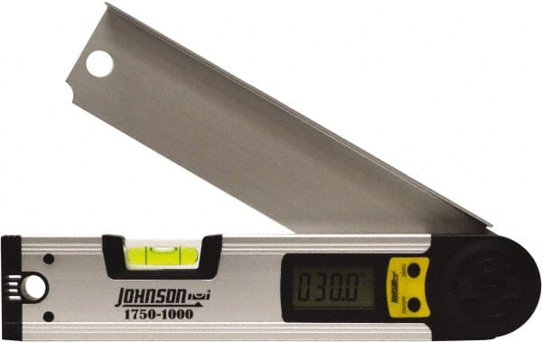 Johnson Level & Tool - 225° Measuring Range, Digital Protractor - 0.01° Resolution, 10 Inch Long Blade, Accuracy Up to 0.03°, CR2032 Lithium Battery Not Included - Exact Tooling