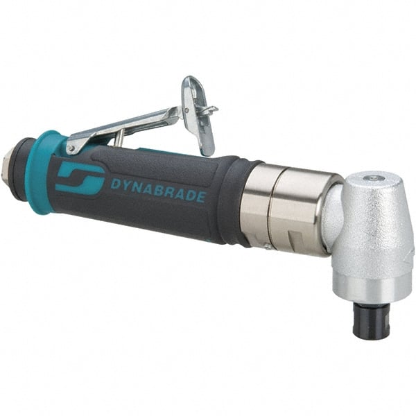 Dynabrade - 1/4" Collet, Angle Handle, Air Angle Die Grinder - 3,200 RPM, Rear Exhaust, 26 CFM, 0.4 hp, 90 psi, 1/4 NPT Inlet - Exact Tooling