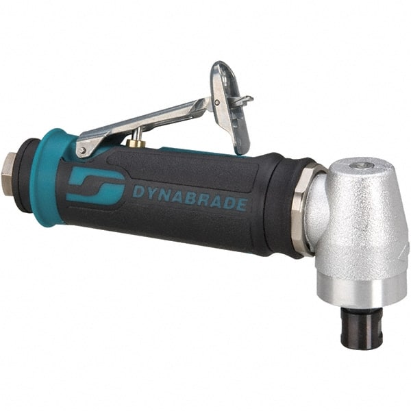 Dynabrade - 1/4" Collet, Angle Handle, Air Angle Die Grinder - 20,000 RPM, Rear Exhaust, 26 CFM, 0.4 hp, 90 psi, 1/4 NPT Inlet - Exact Tooling