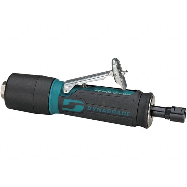 Dynabrade - 1/8 Inch Collet, 35000 RPM, Straight Handle, Rear Exhaust Straight Air Die Grinder - 27 CFM Air Consumption, 6.2 bar Air Pressure, 1/4 Inch Inlet, 0.4 HP - Exact Tooling