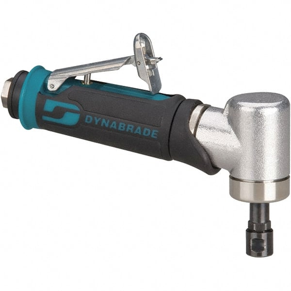 Dynabrade - 1/4" Collet, Angle Handle, Air Angle Die Grinder - 25,000 RPM, Rear Exhaust, 26 CFM, 0.4 hp, 90 psi, 1/4 NPT Inlet - Exact Tooling