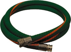 Alliance Hose & Rubber - 1-1/2" ID x 1.97" OD x 20' OAL, Cam & Groove Chemical Handling Hose - 200 Max Working psi, -40 to 150°F, 5" Bend Radius, 1-1/2" Fitting, Green - Exact Tooling