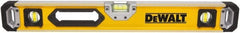 DeWALT - 72" Long 3 Vial Box Beam Level - Aluminum, Yellow - Exact Tooling