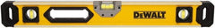 DeWALT - Magnetic 78" Long 3 Vial Box Beam Level - Aluminum, Yellow - Exact Tooling