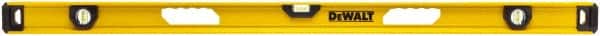 DeWALT - Magnetic 48" Long 3 Vial I-Beam Level - Aluminum, Yellow - Exact Tooling