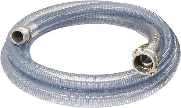 Alliance Hose & Rubber - 2" Inside x 2.37" Outside Diam, Food & Beverage Hose - 8" Bend Radius, Clear, 20' Long, 79 Max psi, 29 Vacuum Rating - Exact Tooling