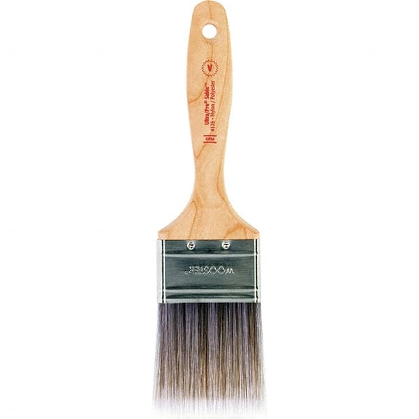 Wooster Brush - 2-1/2" Flat Nylon/Polyester Varnish Brush - 2-15/16" Bristle Length, 6-1/2" Maple Beavertail Handle - Exact Tooling