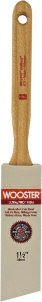Wooster Brush - 1-1/2" Angled Nylon/Polyester Sash Brush - 2-7/16" Bristle Length, 7.88" Maple Fluted Handle - Exact Tooling