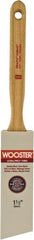 Wooster Brush - 1-1/2" Angled Nylon/Polyester Sash Brush - 2-7/16" Bristle Length, 7.88" Maple Fluted Handle - Exact Tooling