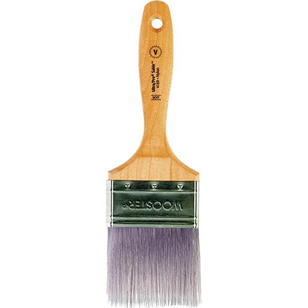 Wooster Brush - 3" Flat Synthetic Varnish Brush - 3-3/16" Bristle Length, 6-1/2" Maple Beavertail Handle - Exact Tooling