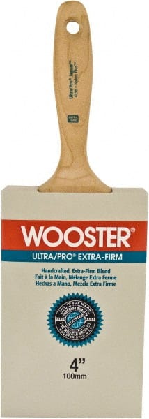 Wooster Brush - 4" Flat Synthetic Wall Brush - 3-15/16" Bristle Length, 6-1/4" Maple Beavertail Handle - Exact Tooling